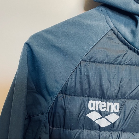 Arena Team Line Knit Quilted Swimmer Jacket Unisex Size Large - Picture 5 of 16